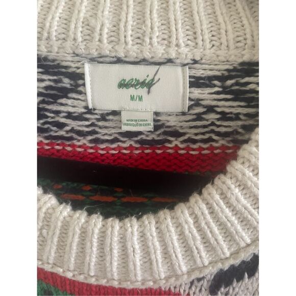 Aerie Nordic Snowflakes Christmas Pullover Sweater Size Medium - Picture 3 of 6